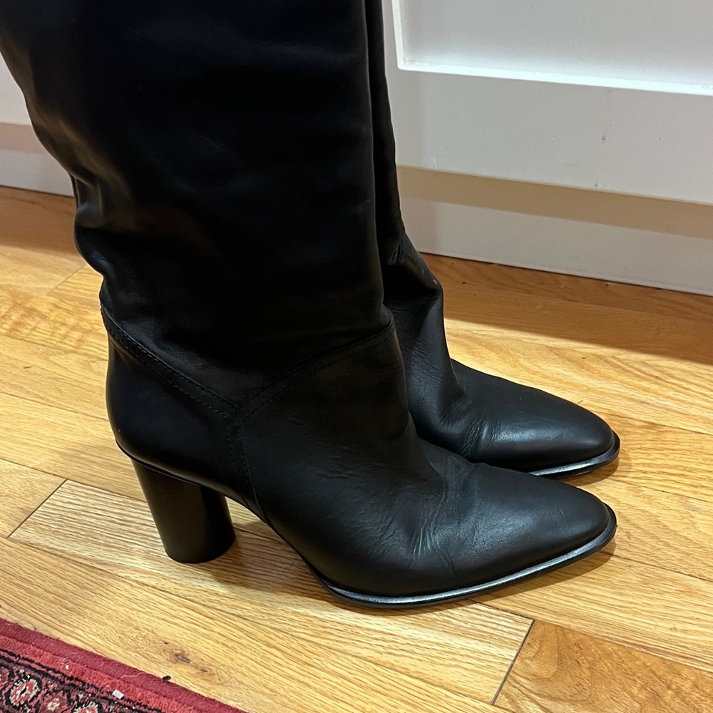 Black Leather Women's Boots - Picture 3 of 6